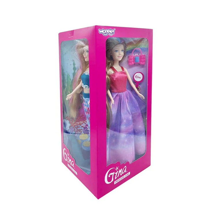 WOOPIE Set of 4 Magical Princesses - 4-in-1 Doll Box with Accessories