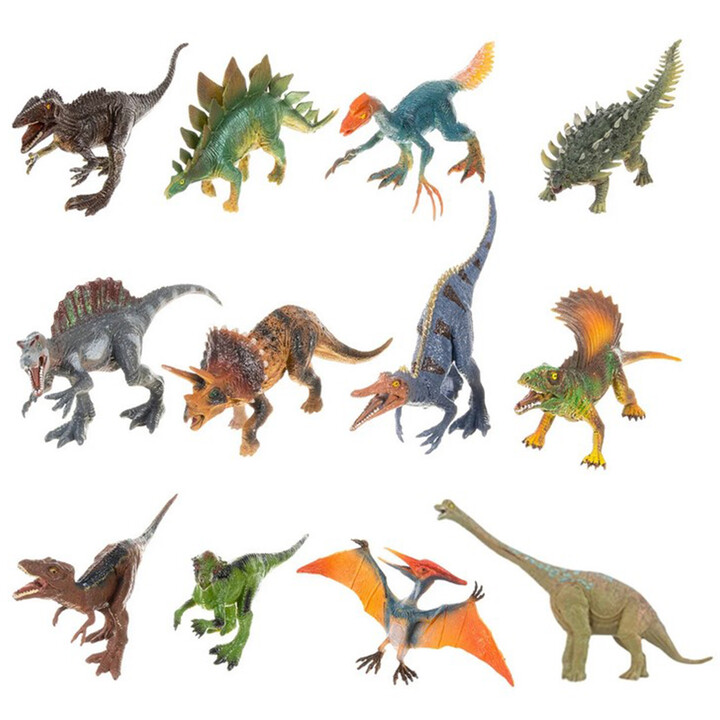 WOOPIE Large Set of Dinosaurs XXL Figures + Mat "Prehistoric World"