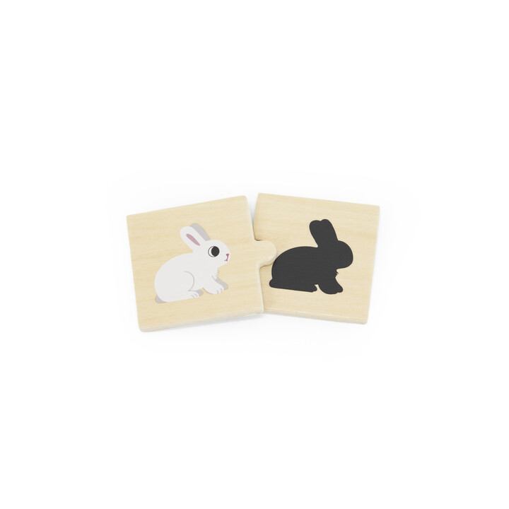 VIGA Wooden Puzzle Set Animal Match Shadow Puzzle