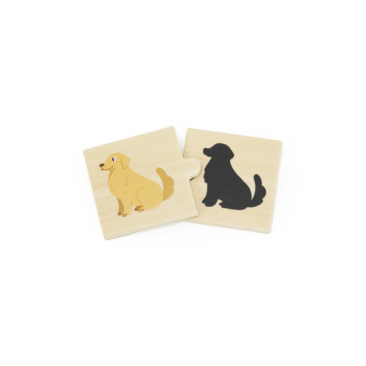 VIGA Wooden Puzzle Set Animal Match Shadow Puzzle