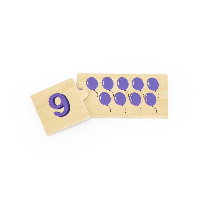 VIGA Wooden Puzzle Set Match Numbers Montessori Puzzle