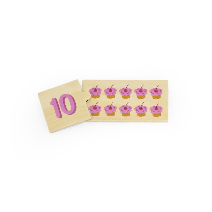 VIGA Wooden Puzzle Set Match Numbers Montessori Puzzle
