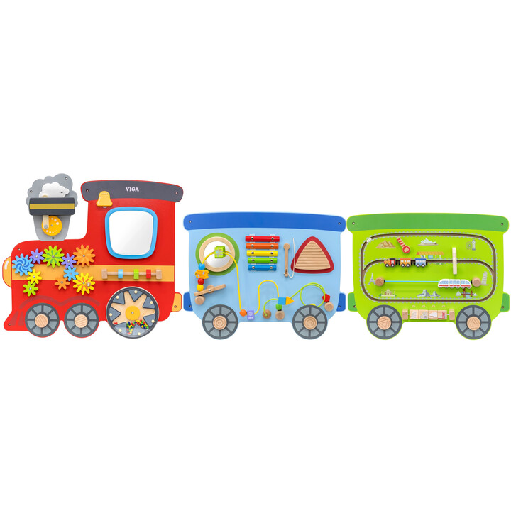 VIGA Wooden Sensory-Manipulation Board EDU Train