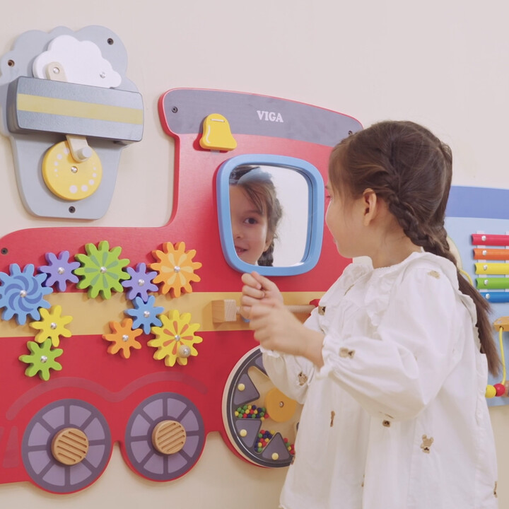 VIGA Wooden Sensory-Manipulation Board EDU Train