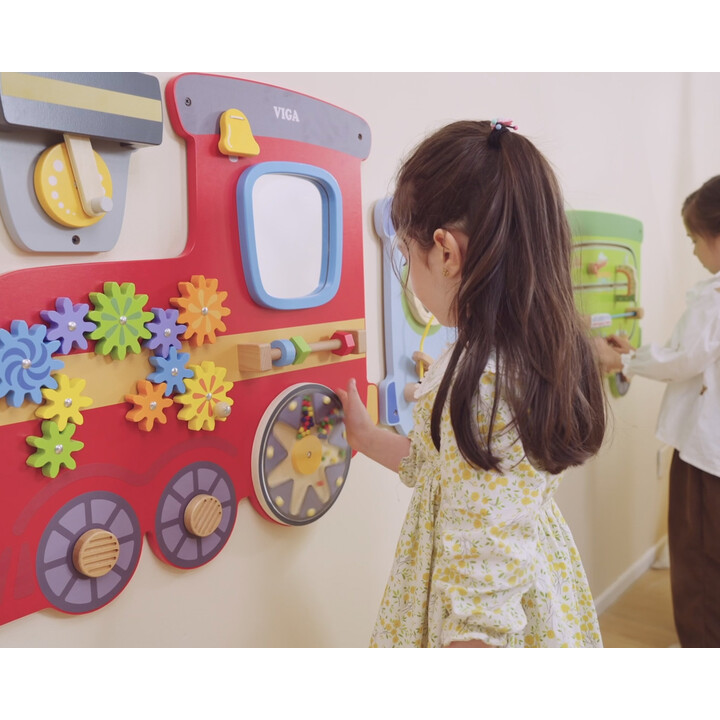 VIGA Wooden Sensory-Manipulation Board EDU Train