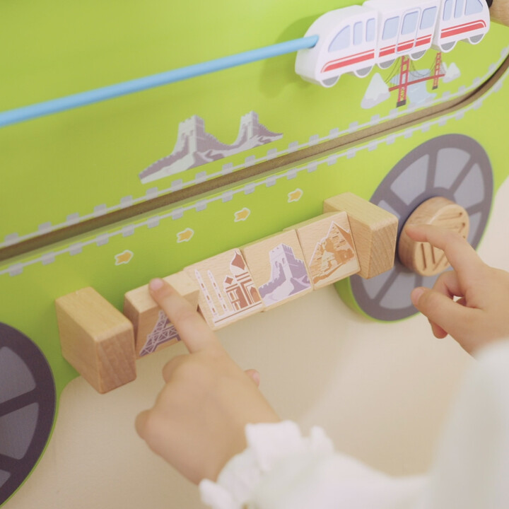 VIGA Wooden Sensory-Manipulation Board EDU Train