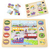 VIGA Wooden Puzzle Guess the Shadow - Means of Transport 17-piece puzzle