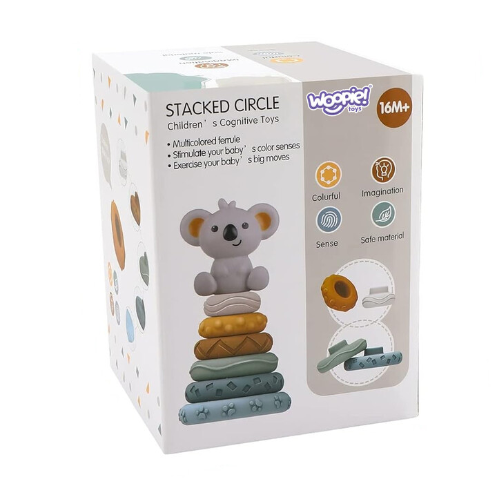 WOOPIE BABY Koala 2-in-1 Educational Pyramid Teether Set