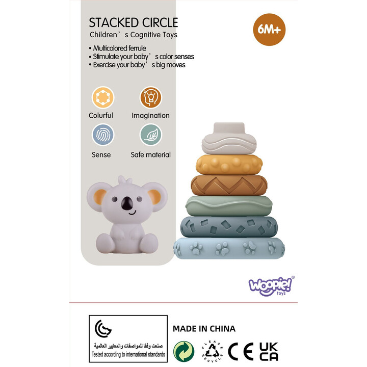 WOOPIE BABY Koala 2-in-1 Educational Pyramid Teether Set
