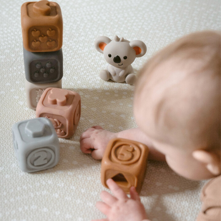 WOOPIE BABY Educational Pyramid Set Sensory Blocks 2in1 Teether Numbers