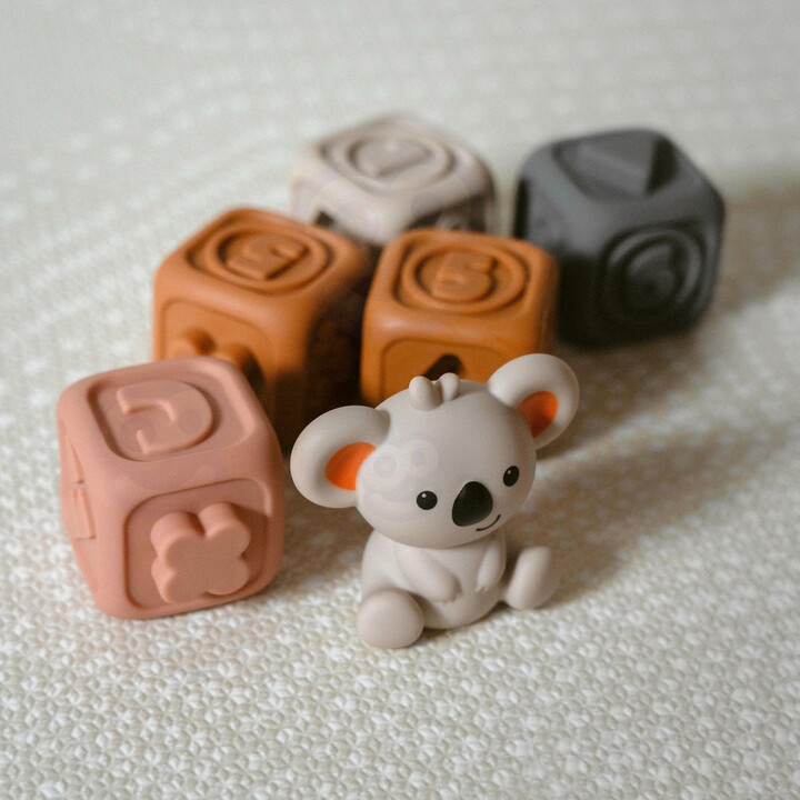 WOOPIE BABY Educational Pyramid Set Sensory Blocks 2in1 Teether Numbers