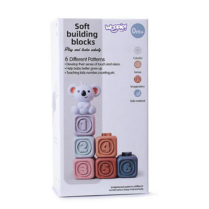 WOOPIE BABY Educational Pyramid Set Sensory Blocks 2in1 Teether Numbers