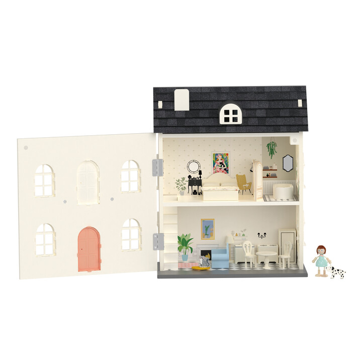 CLASSIC WORLD Wooden Dollhouse Vintage Furniture Large Accessories 36pcs