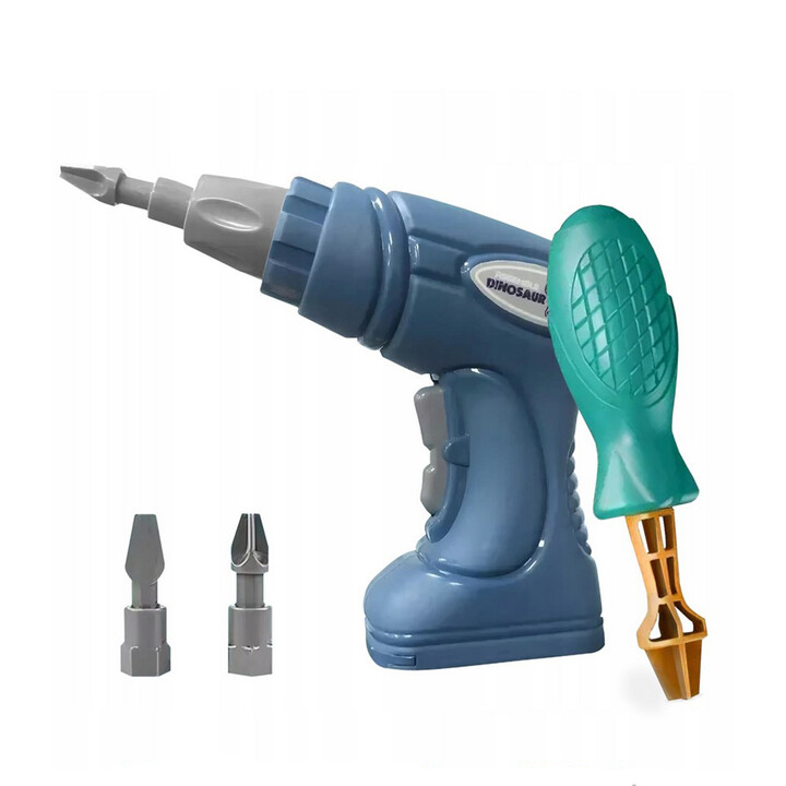 WOOPIE Dinosaurs to Screw 3-Piece Construction Set in a Box + Drill and Screwdriver