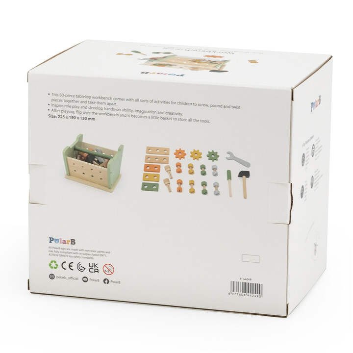VIGA PolarB Mini Workshop 2in1 Tool Box Wooden Set