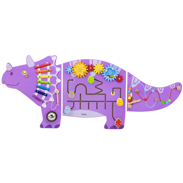 VIGA Wooden Sensory-Manipulation Board EDU Triceratops