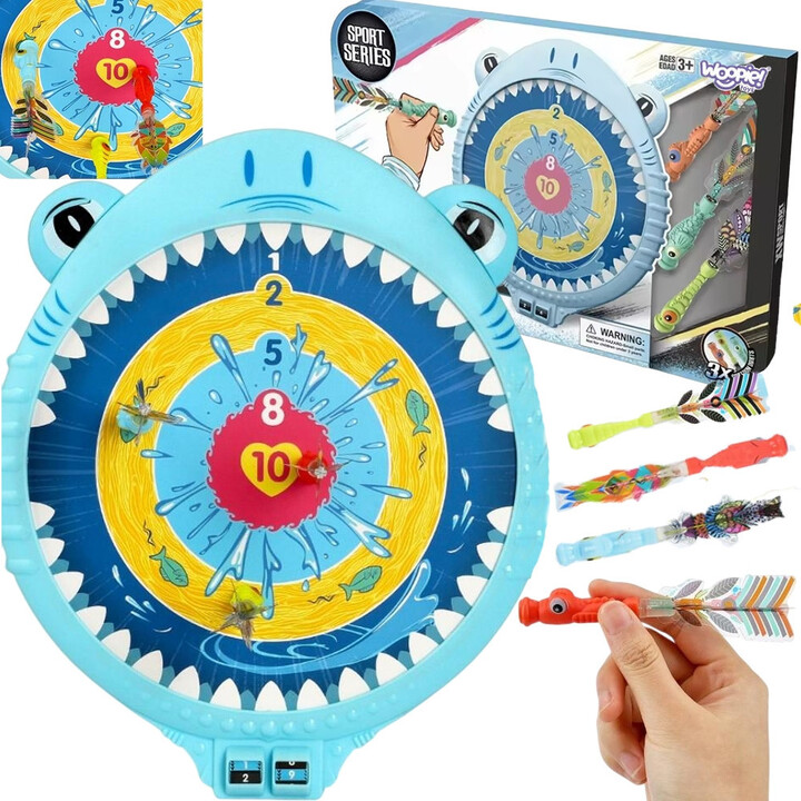 WOOPIE Magnetic Dart Game Safe Dart Board Happy Shark