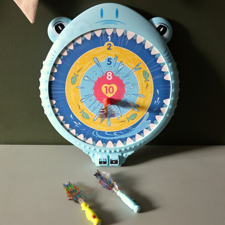 WOOPIE Magnetic Dart Game Safe Dart Board Happy Shark