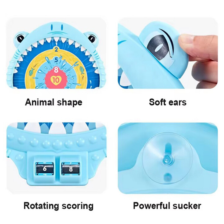 WOOPIE Magnetic Dart Game Safe Dart Board Happy Shark