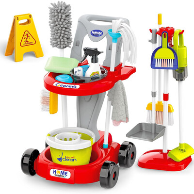 WOOPIE XXL Cleaning Set 3-in-1 Trolley 29 Pieces Red