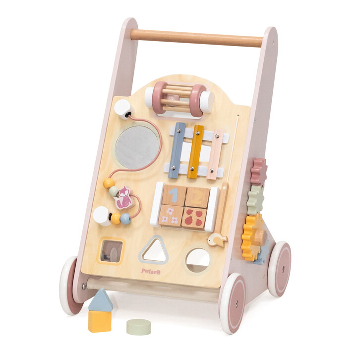 VIGA PolarB Wooden Push Walker Pink Educational