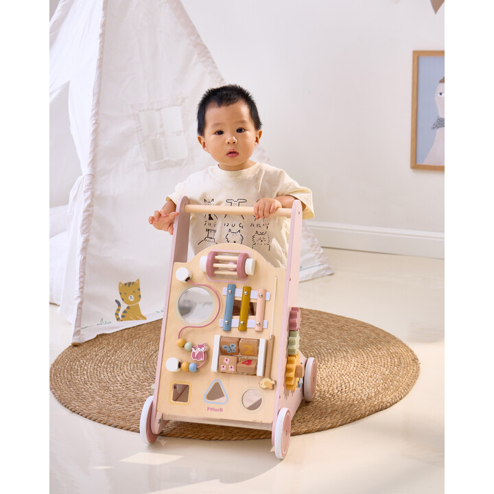 VIGA PolarB Wooden Push Walker Pink Educational