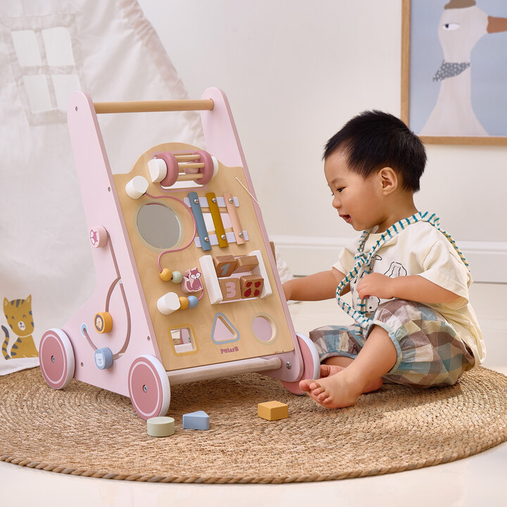 VIGA PolarB Wooden Push Walker Pink Educational