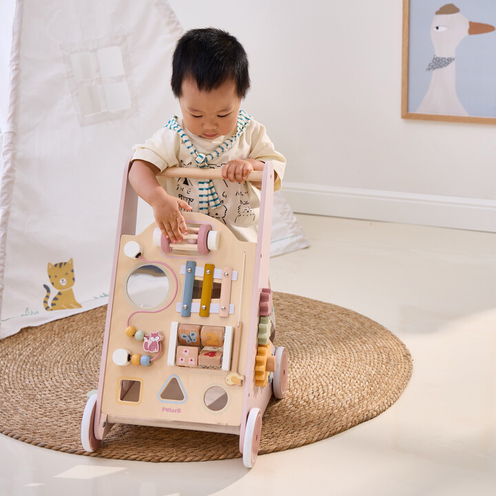 VIGA PolarB Wooden Push Walker Pink Educational