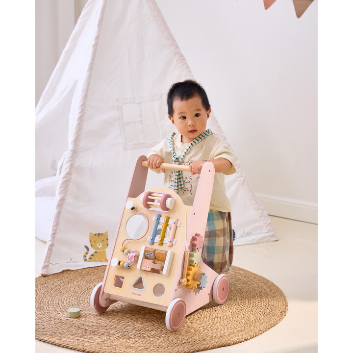 VIGA PolarB Wooden Push Walker Pink Educational