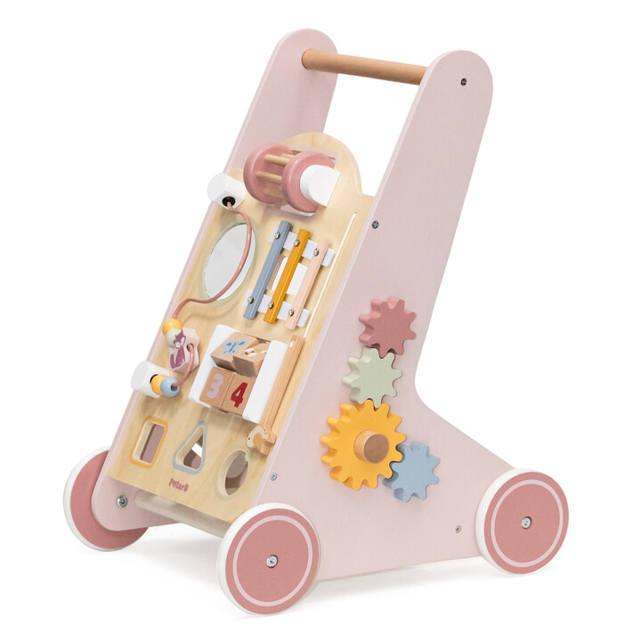 VIGA PolarB Wooden Push Walker Pink Educational