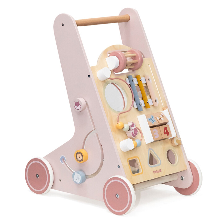 VIGA PolarB Wooden Push Walker Pink Educational