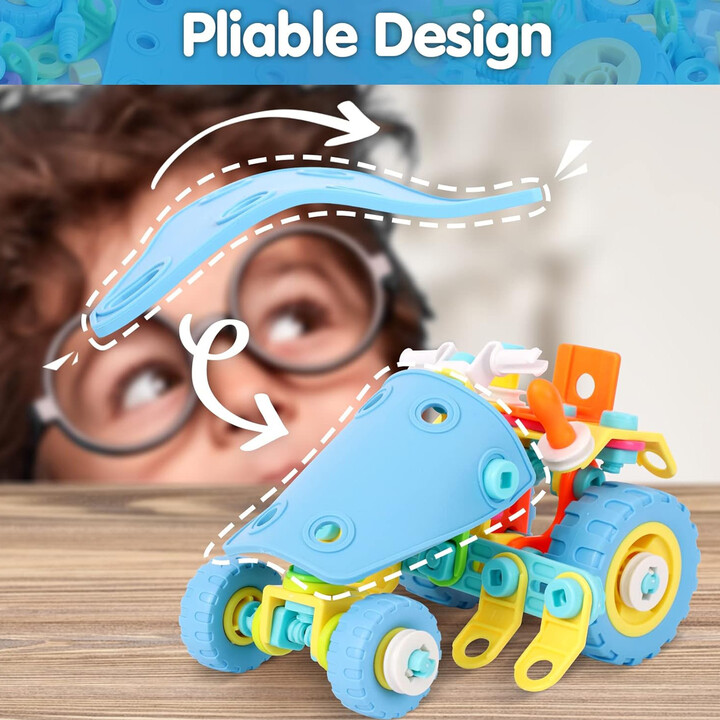 WOOPIE 6-in-1 STEM Vehicle Building Block Set