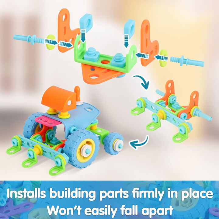 WOOPIE 6-in-1 STEM Vehicle Building Block Set