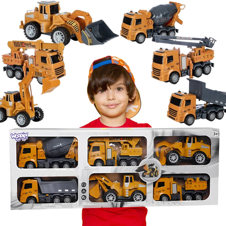 WOOPIE Big Set of Construction Vehicles 6 in 1