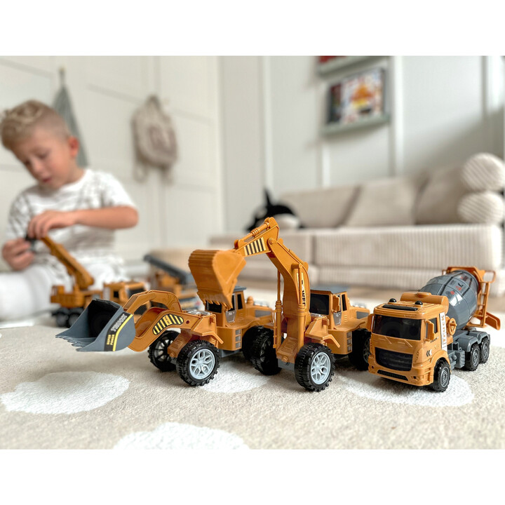 WOOPIE Big Set of Construction Vehicles 6 in 1