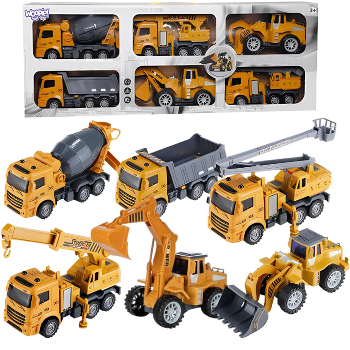 WOOPIE Big Set of Construction Vehicles 6 in 1