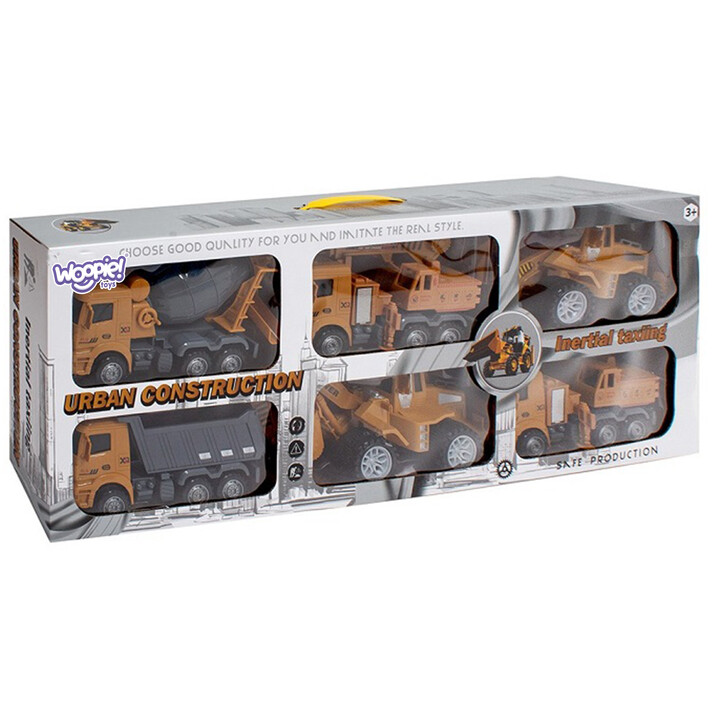 WOOPIE Big Set of Construction Vehicles 6 in 1