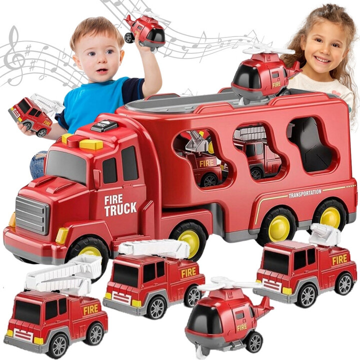 WOOPIE Road Tow Truck Set of 5 Cars - Fire Department