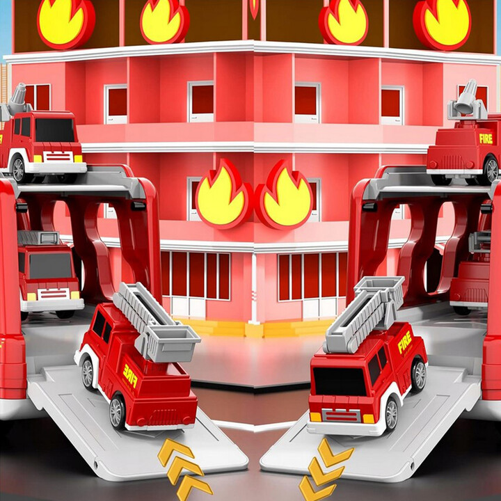 WOOPIE Road Tow Truck Set of 5 Cars - Fire Department