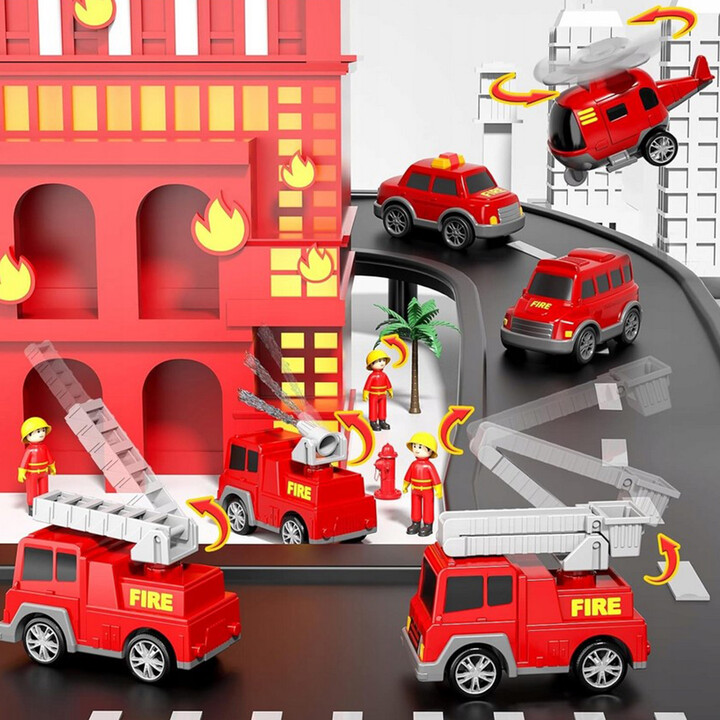 WOOPIE Road Tow Truck Set of 5 Cars - Fire Department