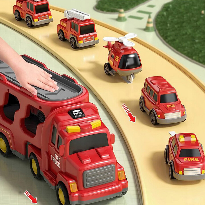 WOOPIE Road Tow Truck Set of 5 Cars - Fire Department