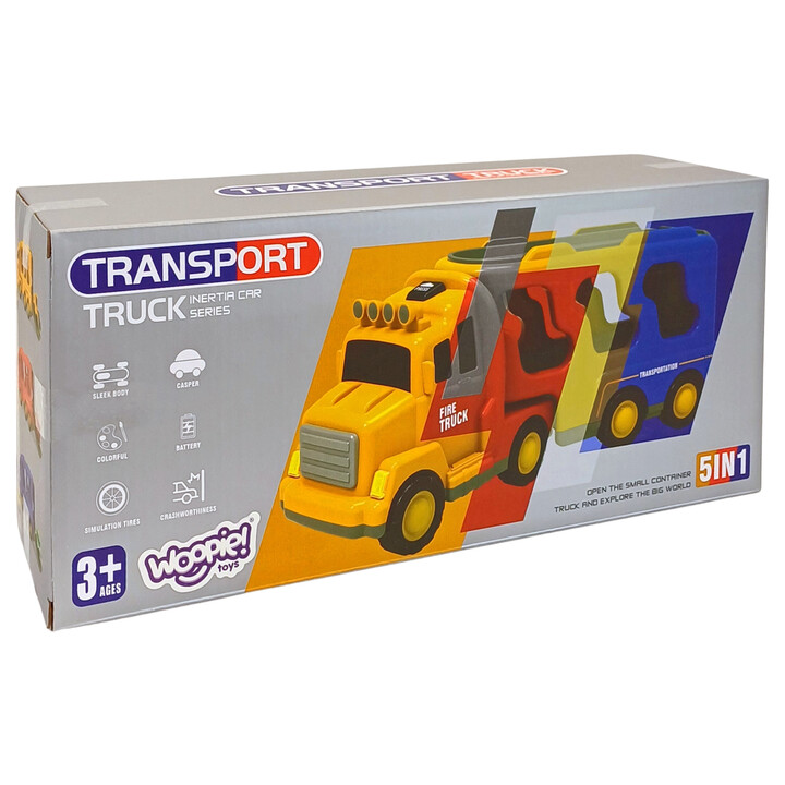 WOOPIE Road Tow Truck Set of 5 Cars - Fire Department