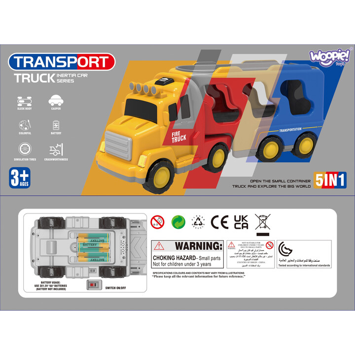 WOOPIE Road Tow Truck Set of 5 Cars - Fire Department