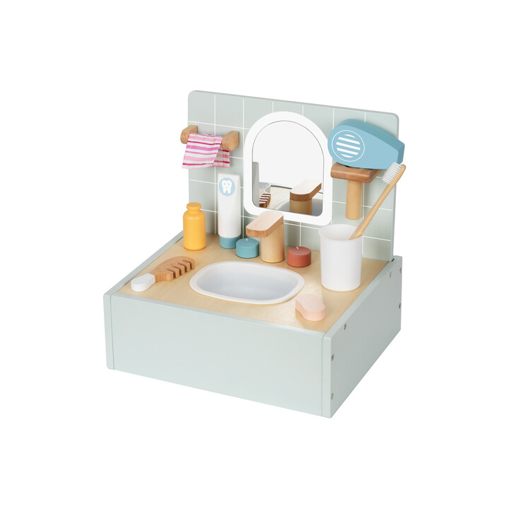 TOOKY TOY Toilet Bathroom Wooden Toilet Bathroom with Accessories