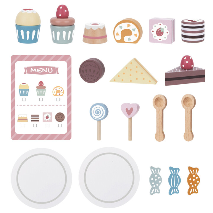 TOOKY TOY Sweets Platter Wooden Stand Cupcakes Cakes