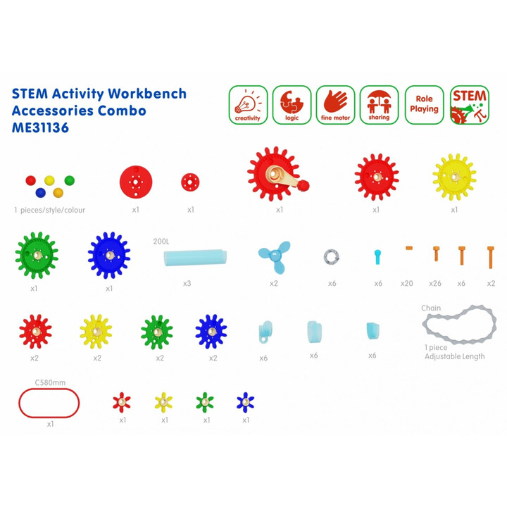 MASTERKIDZ STEM Workbench Accessory Set 111 pcs.