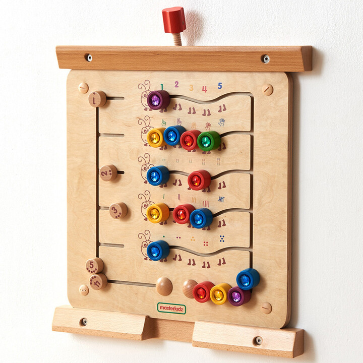 MASTERKIDZ Colorful Caterpillars Learning Numbers and Quantities - Montessori Educational Wall Board