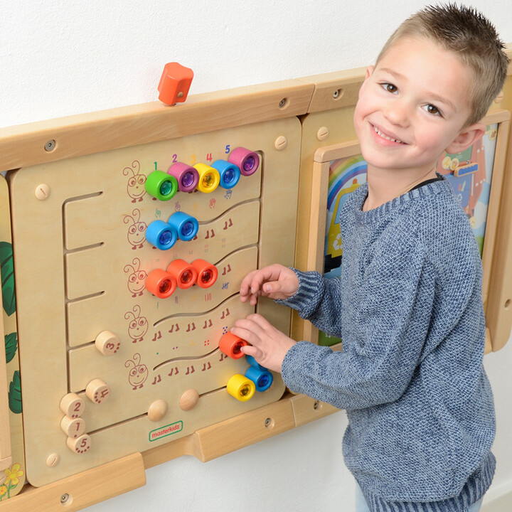 MASTERKIDZ Colorful Caterpillars Learning Numbers and Quantities - Montessori Educational Wall Board