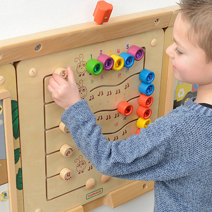 MASTERKIDZ Colorful Caterpillars Learning Numbers and Quantities - Montessori Educational Wall Board