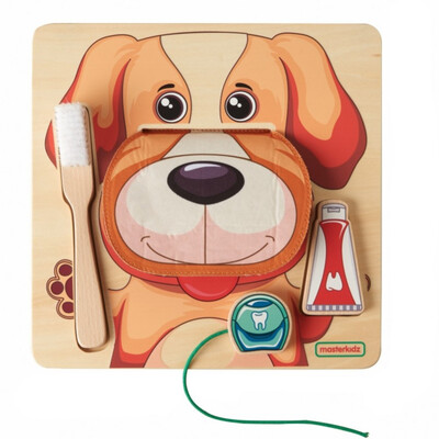 MASTERKIDZ Learning Healthy Oral Hygiene with a Dog as an Example - Montessori Educational Wall Chart